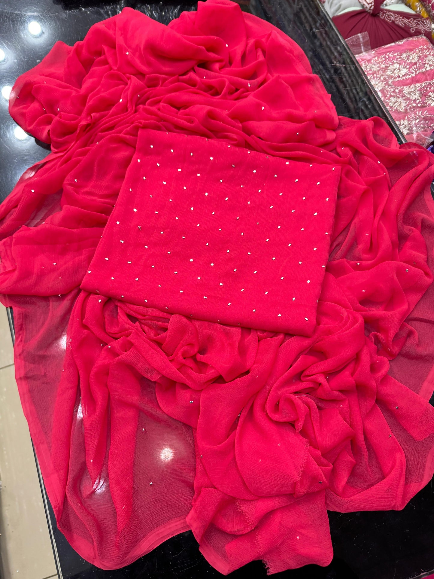 2pc Barish Mukesh work Dress (Shirt & Dupatta)