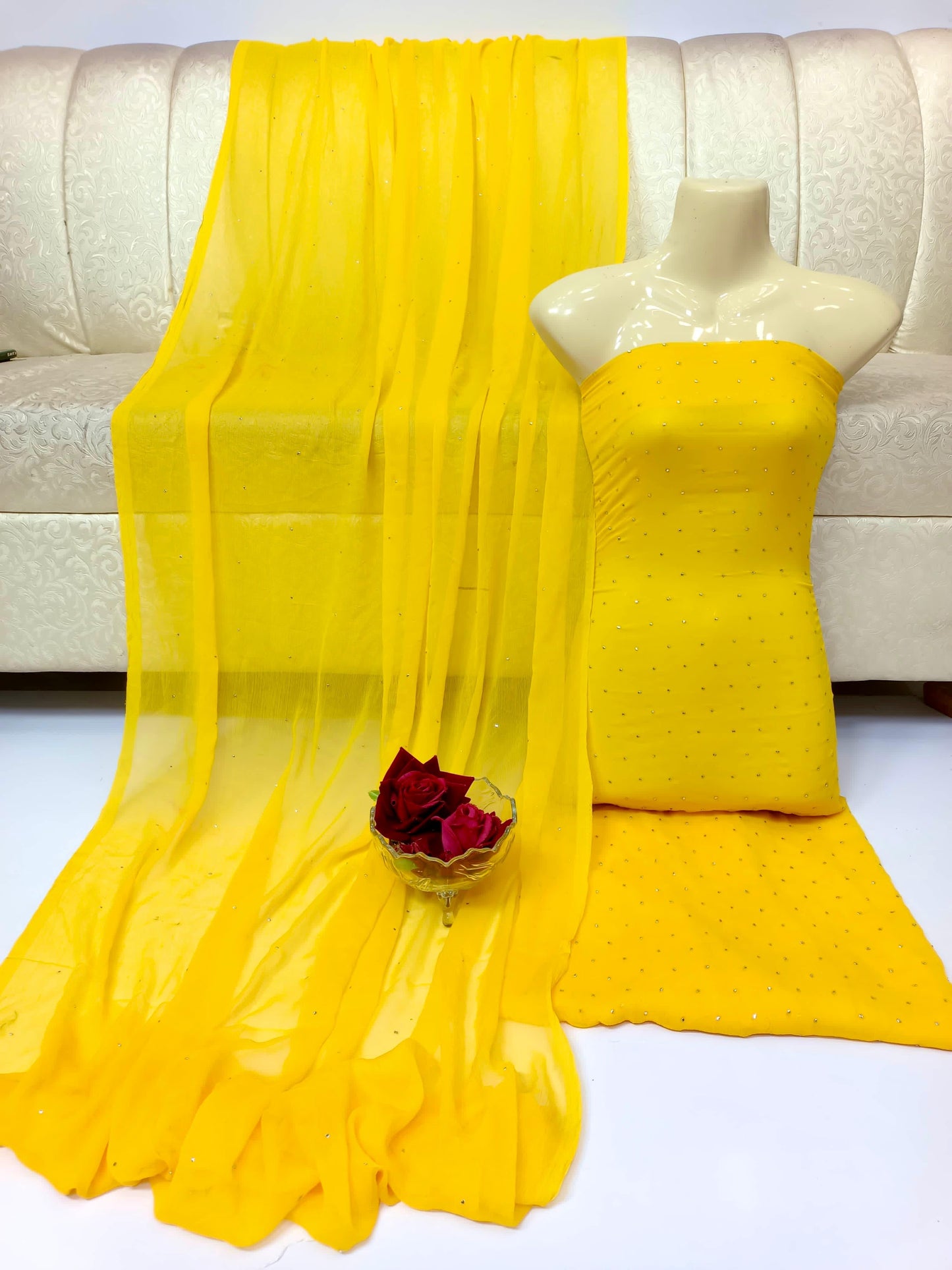 2pc Barish Mukesh work Dress (Shirt & Dupatta)