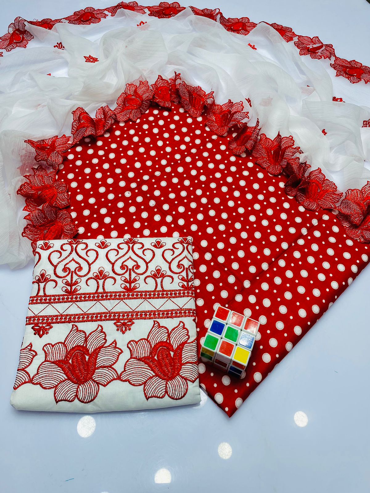 3pc Lawn/Cotton Embroidered Dress