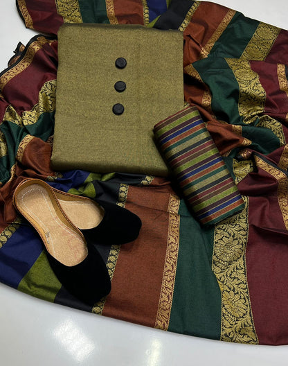 4PC Wool Shawl Dress (Khussa Gift)