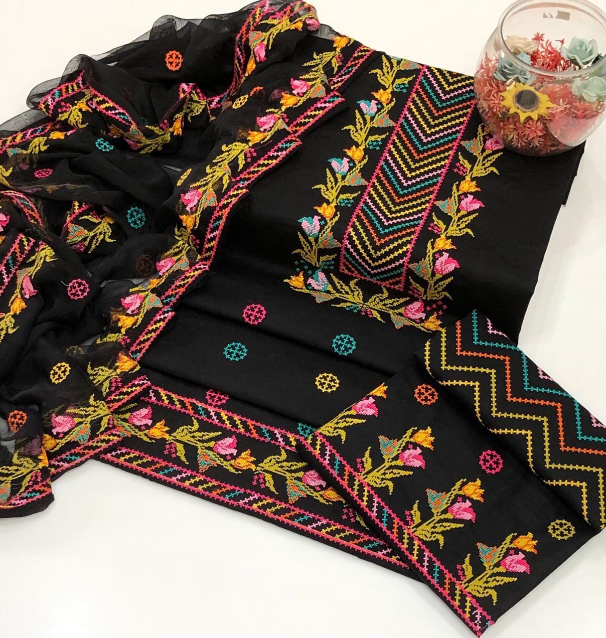 3pc Lawn/Cotton Multi Embroided Dress