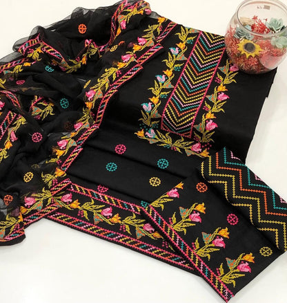 3pc Lawn/Cotton Multi Embroided Dress