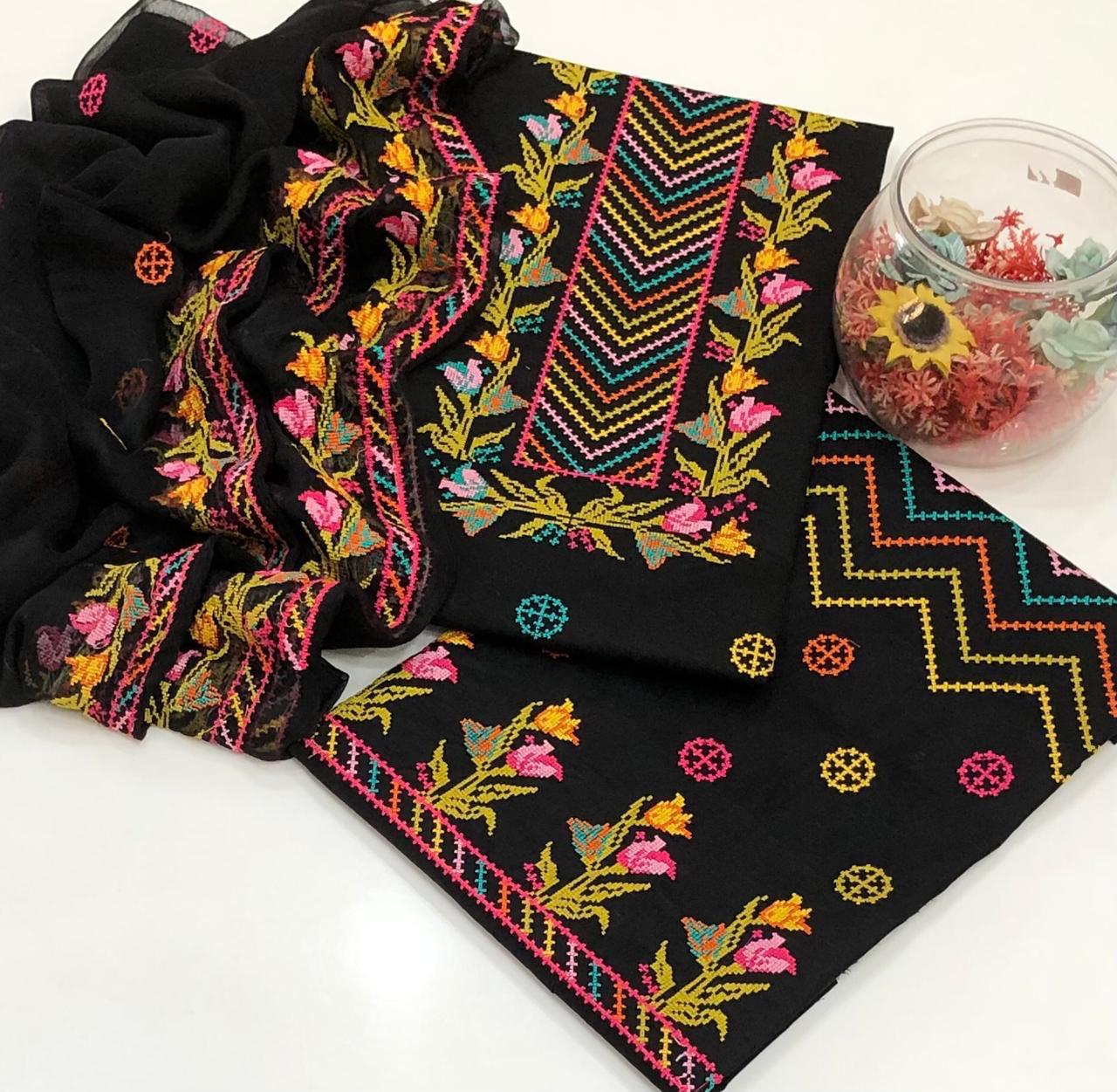 3pc Lawn/Cotton Multi Embroided Dress