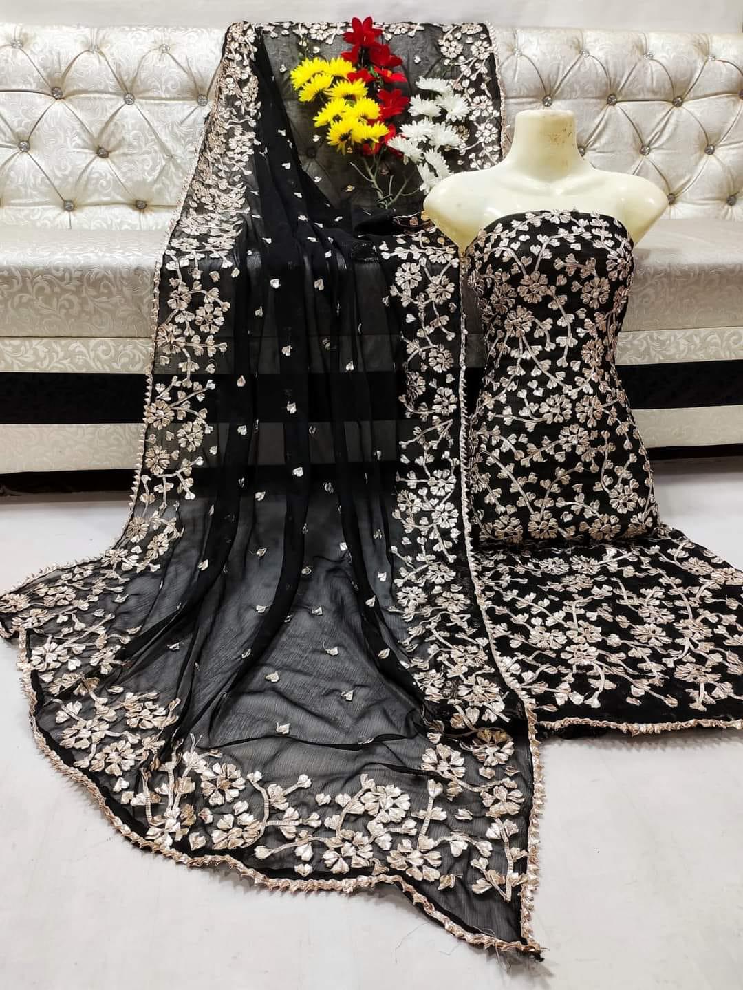 2pc Chiffon Full Gotta Jaal Dress (Shirt & Dupatta)