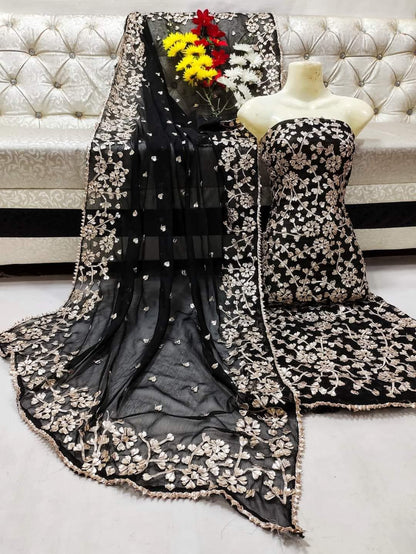 2pc Chiffon Full Gotta Jaal Dress (Shirt & Dupatta)