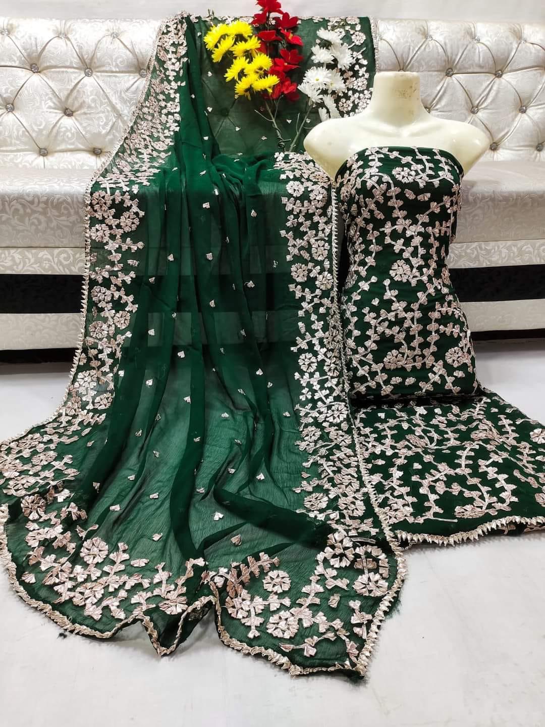 2pc Chiffon Full Gotta Jaal Dress (Shirt & Dupatta)