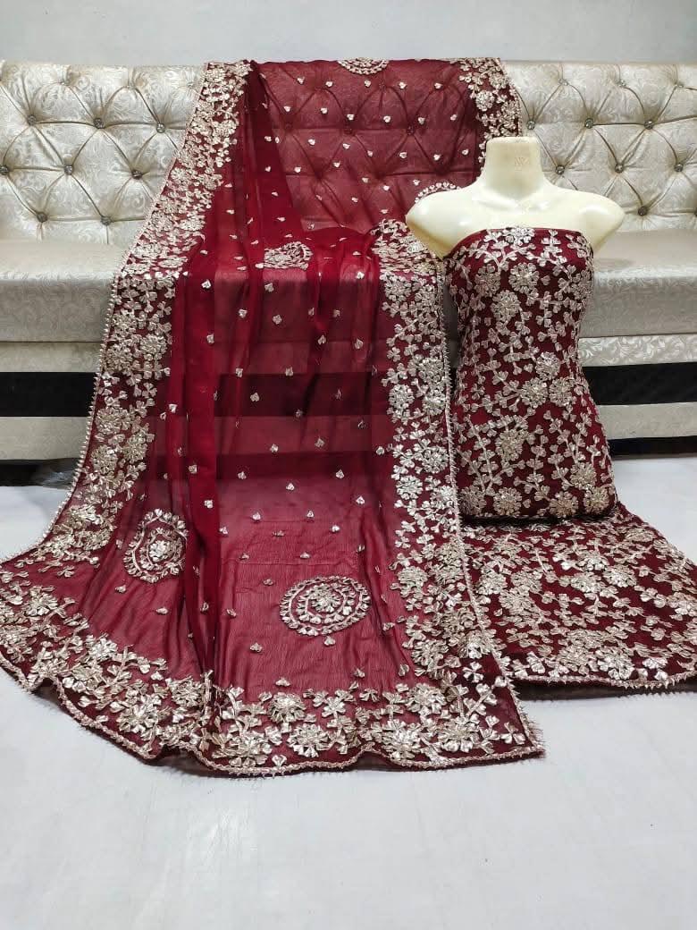2pc Chiffon Full Gotta Jaal Dress (Shirt & Dupatta)