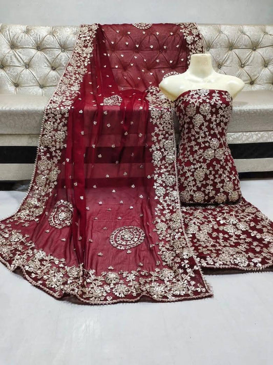 2pc Chiffon Full Gotta Jaal Dress (Shirt & Dupatta)
