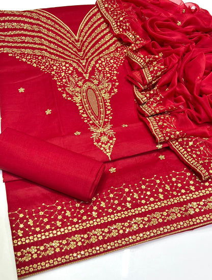 3pc Lawn Fully Sequence Embroidered Dress