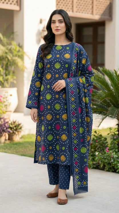 3pc Lawn Chunri Summer Dress