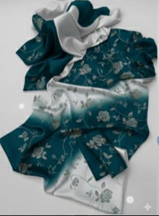 3PC Shamoze Silk Digital Print Dress (Zinc)