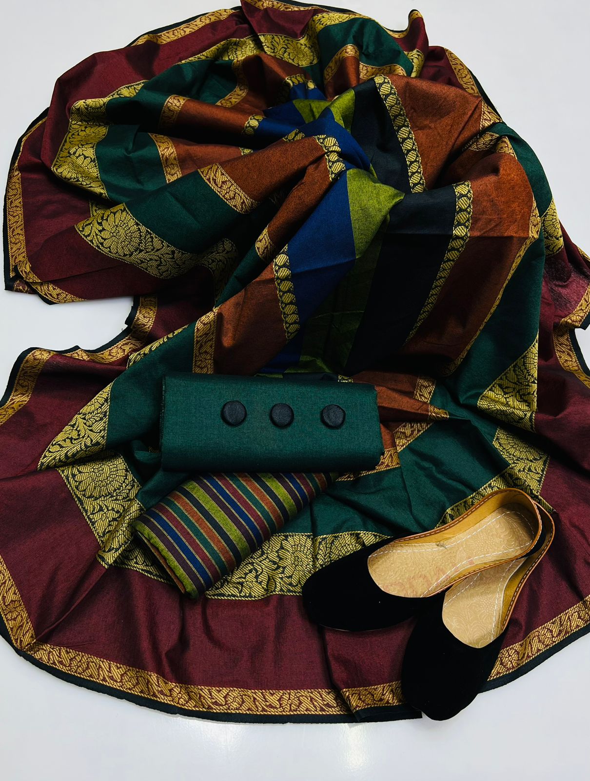 4PC Wool Shawl Dress (Khussa Gift)