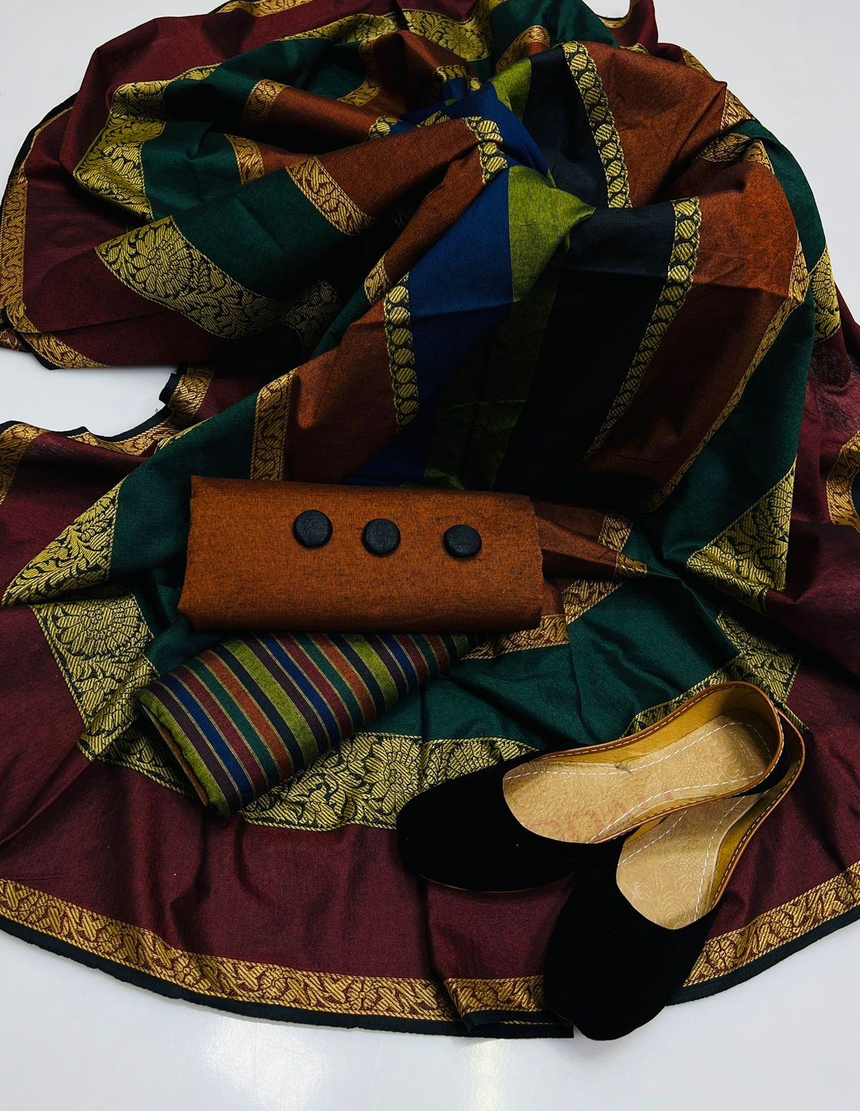 4PC Wool Shawl Dress (Khussa Gift)