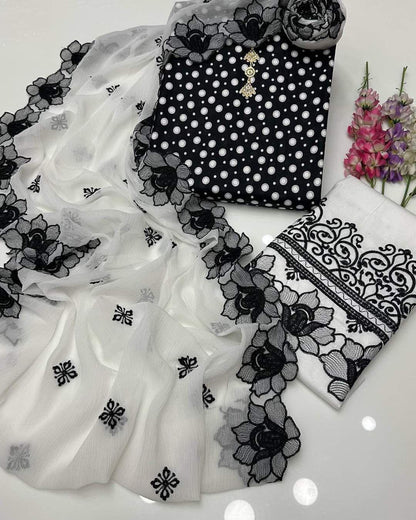 3pc Lawn/Cotton Embroidered Dress