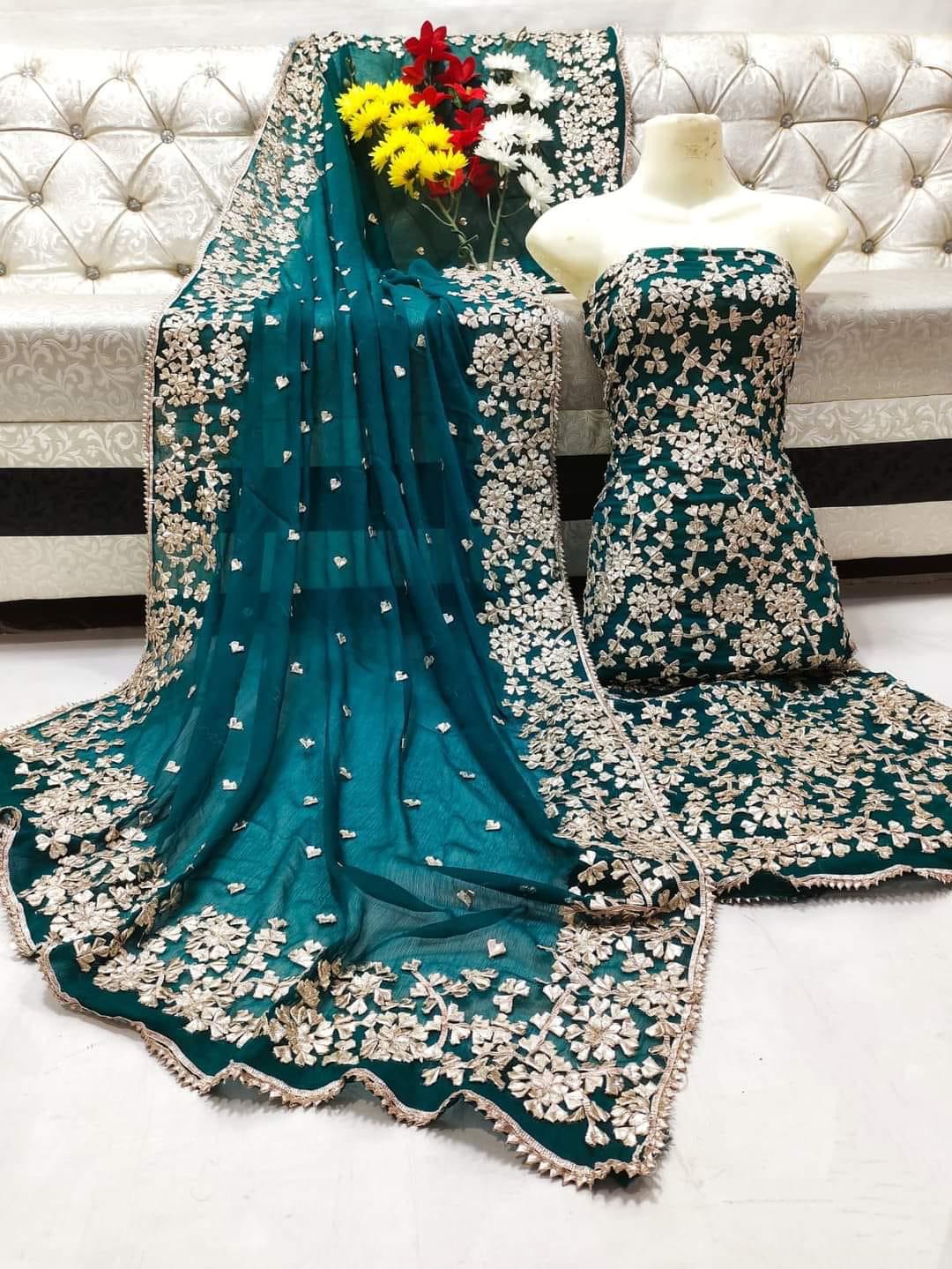 2pc Chiffon Full Gotta Jaal Dress (Shirt & Dupatta)