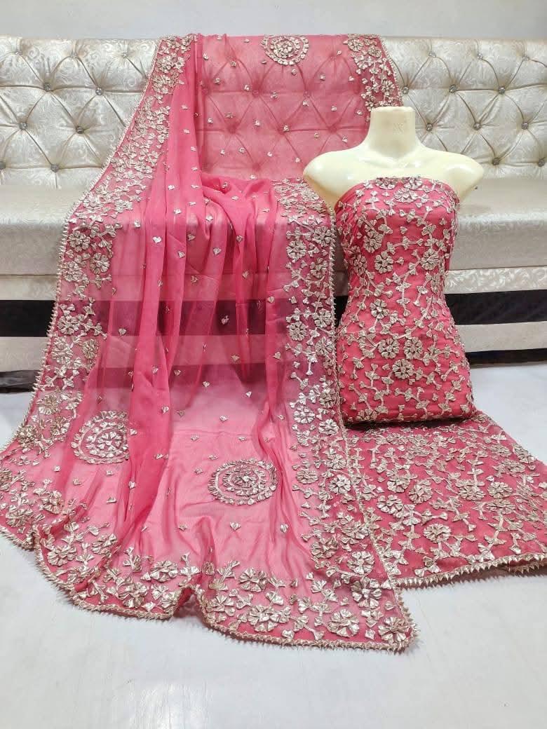 2pc Chiffon Full Gotta Jaal Dress (Shirt & Dupatta)