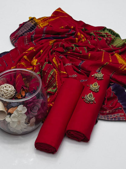 3pc Soft Linen Dress With Tye N Dye Linen Shawl