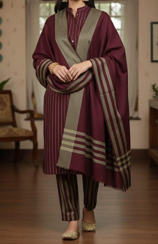 3pc Marina  Wool Shawl Dress