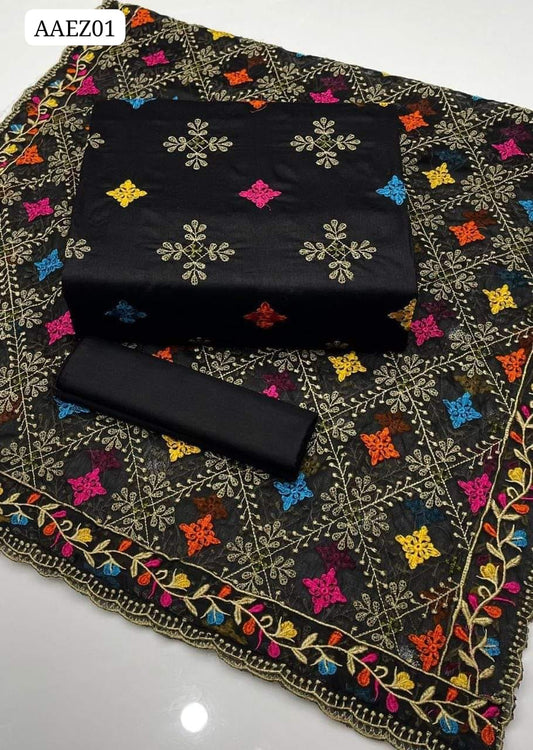 3pc Lawn Full Multi Embroided Dress